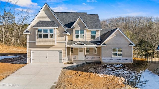 view of front of house with a garage