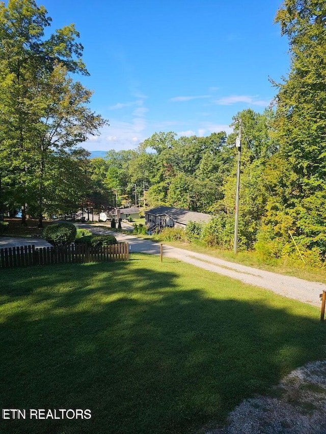 view of property's community with a yard