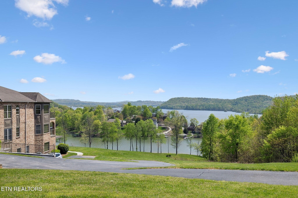 view of water feature with a mountain view