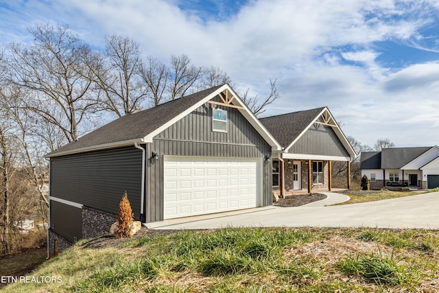 view of front of house with a garage