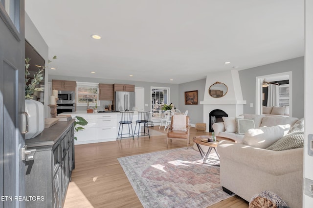 living room featuring light hardwood / wood-style floors