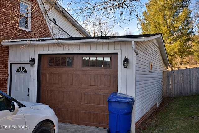 view of garage