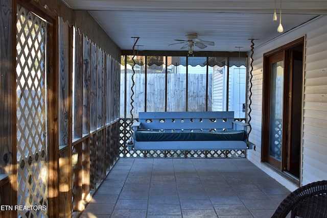 view of patio with ceiling fan