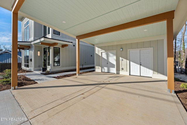 view of patio with a carport