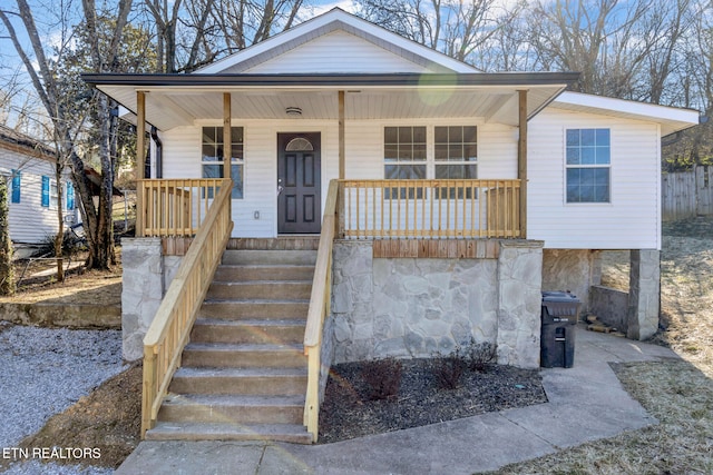 bungalow with covered porch