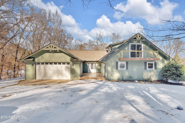 view of front of home featuring a garage