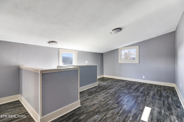 interior space with dark wood-type flooring and a healthy amount of sunlight