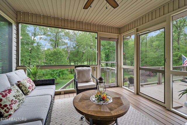 56 Westridge Ct, Fairfield Glade, TN 38558 - sunroom featuring ceiling fan