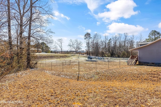 view of yard featuring a rural view