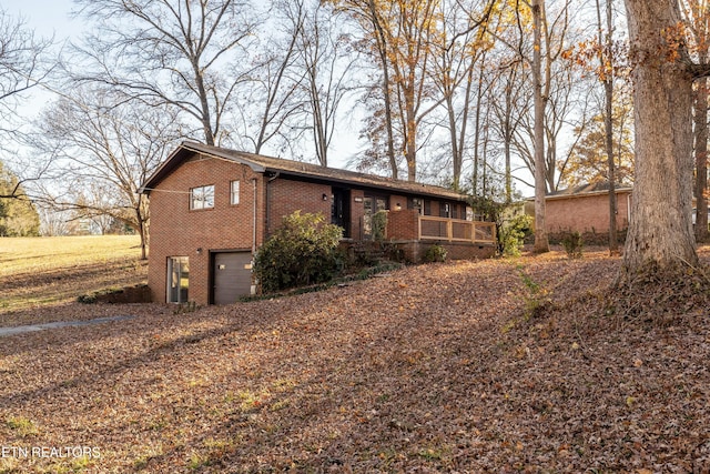 exterior space with a garage