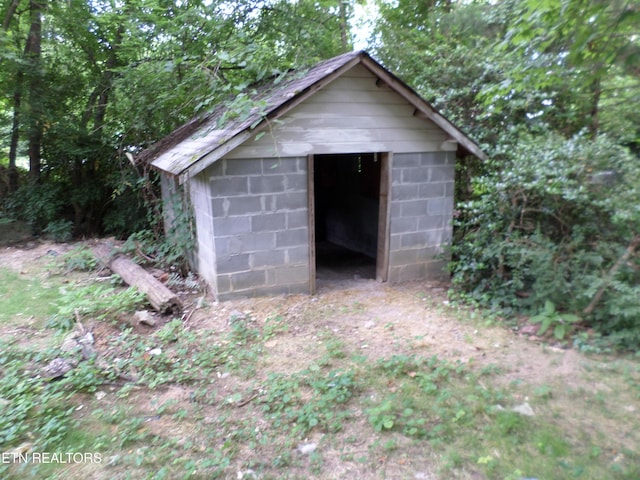 view of shed