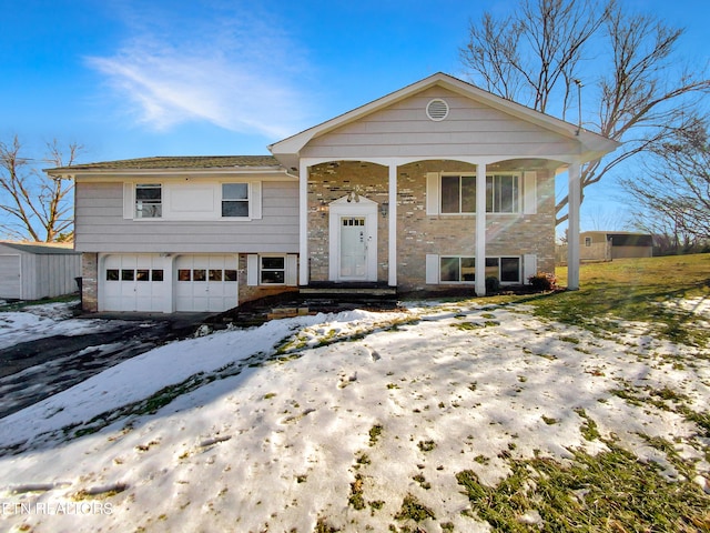 split foyer home with a garage