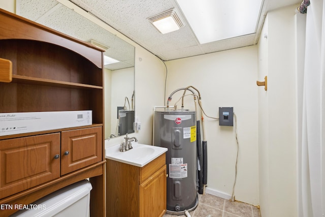 interior space featuring electric water heater