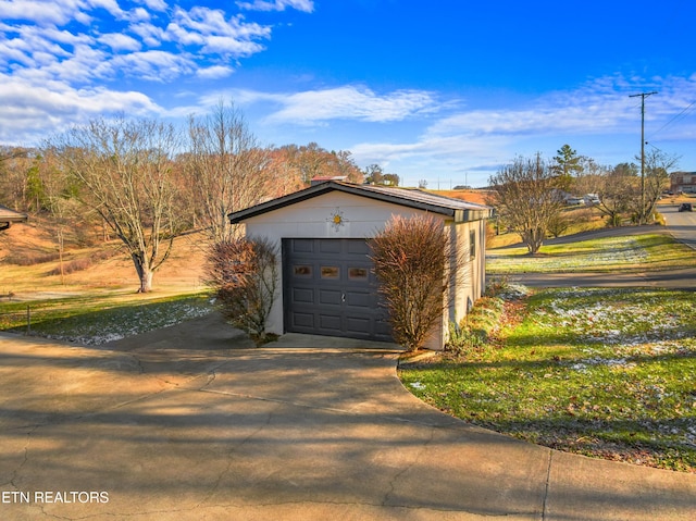 view of garage