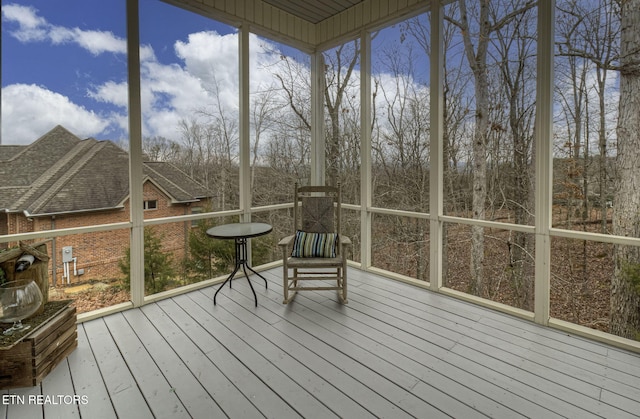 view of unfurnished sunroom