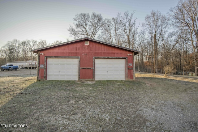 view of garage