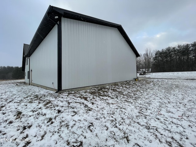 view of snow covered exterior