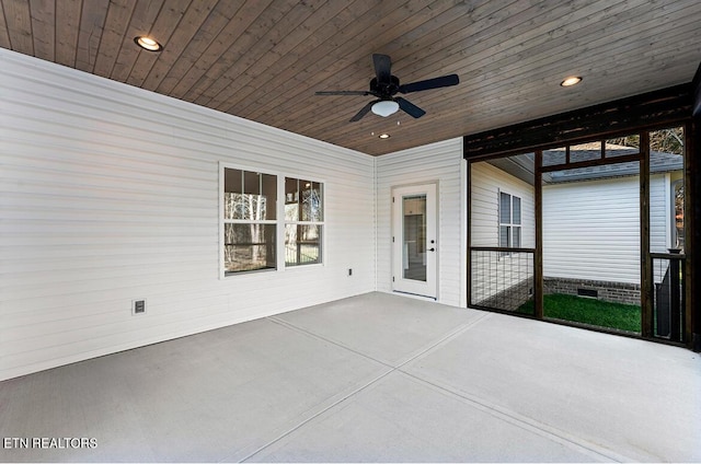 view of patio / terrace with ceiling fan