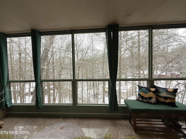 view of unfurnished sunroom