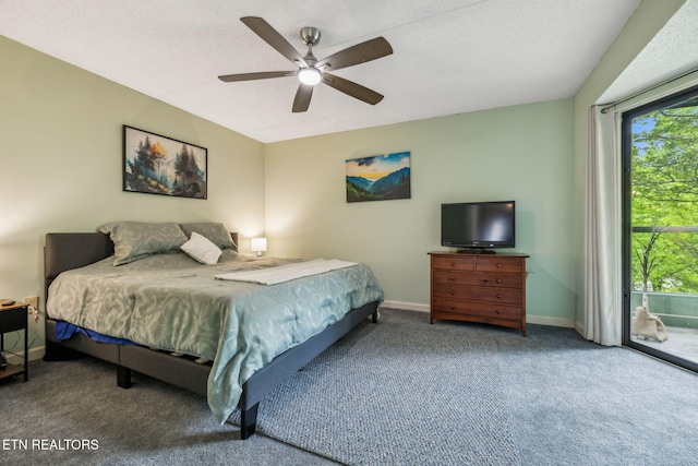 221 Woodland Rd Unit 210, Gatlinburg, TN 37738 - bedroom with carpet flooring, access to outside, baseboards, and ceiling fan