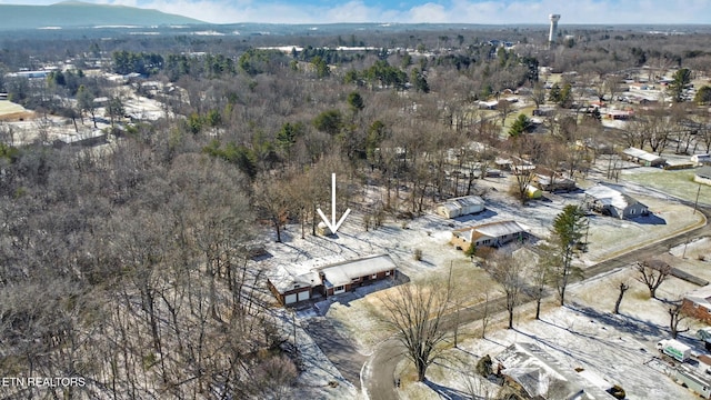 aerial view featuring a mountain view