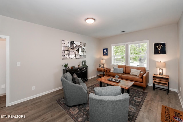 living room featuring hardwood / wood-style flooring