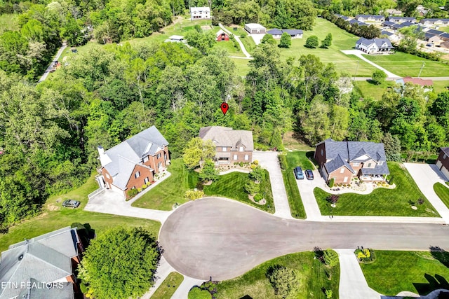 aerial view with a residential view