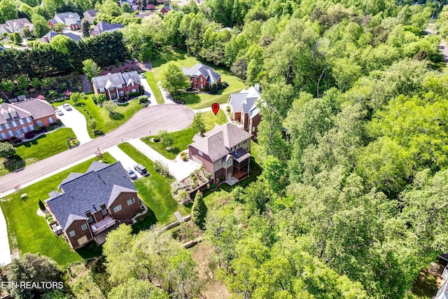 drone / aerial view with a residential view