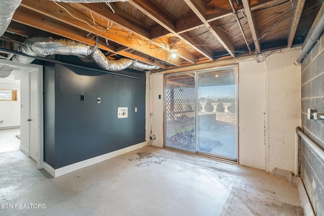 basement with plenty of natural light