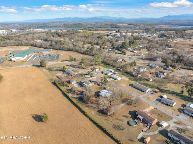 aerial view featuring a mountain view