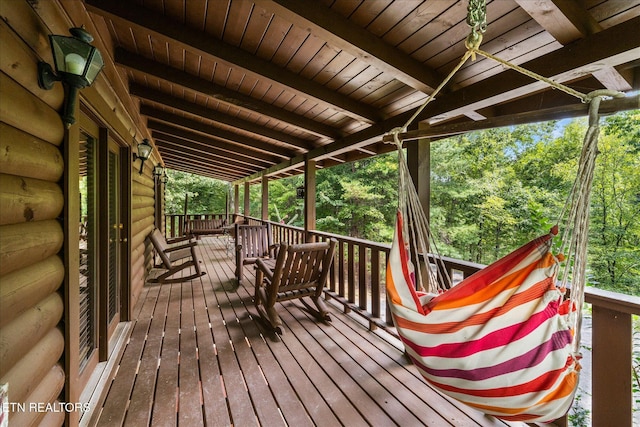 view of wooden deck