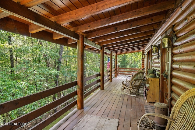 view of wooden deck