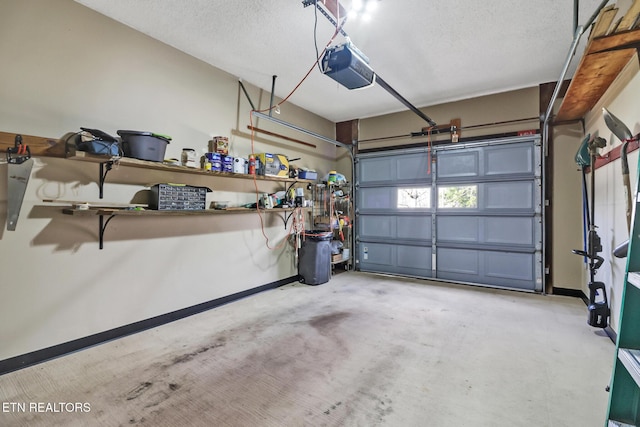 garage featuring a garage door opener