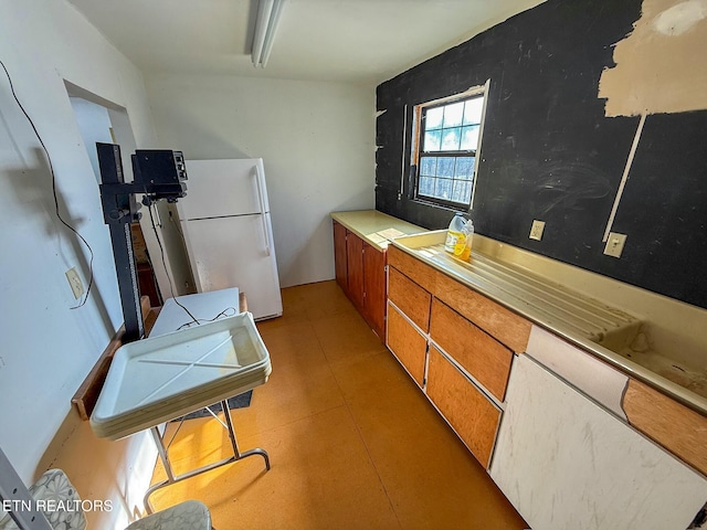 kitchen with white refrigerator