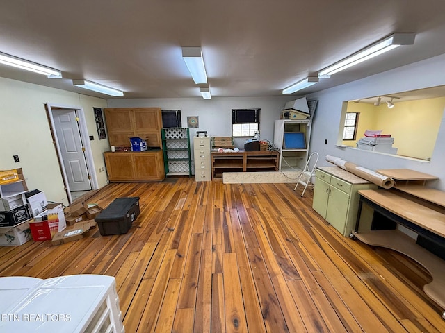 interior space with hardwood / wood-style flooring