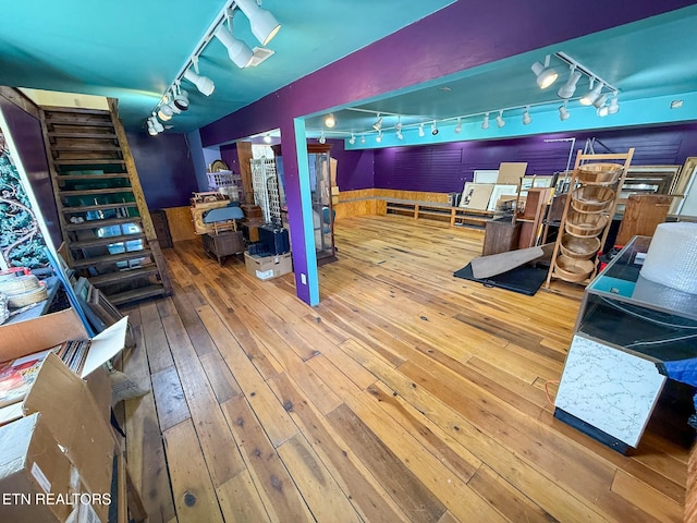 miscellaneous room with wood-type flooring