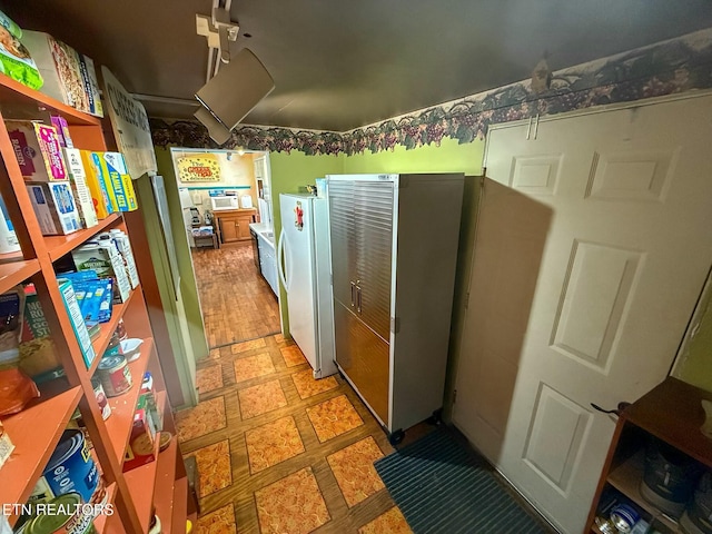 kitchen with white refrigerator