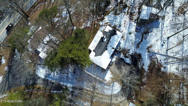 view of snowy aerial view