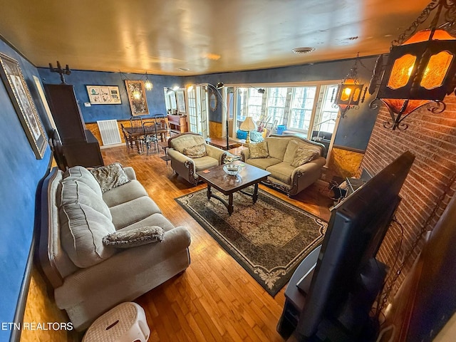 living room featuring hardwood / wood-style flooring