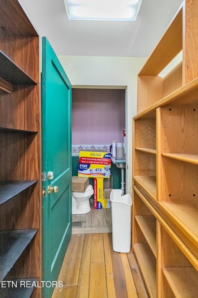 interior space with wood finished floors