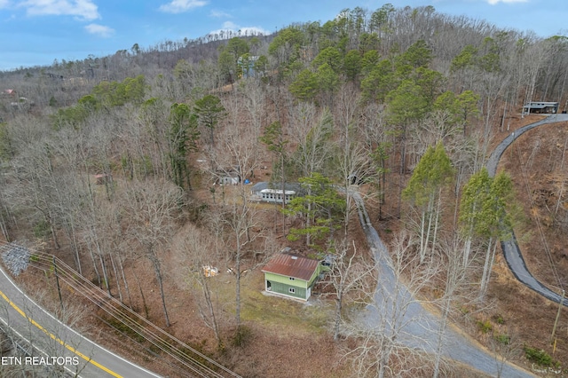 bird's eye view with a forest view