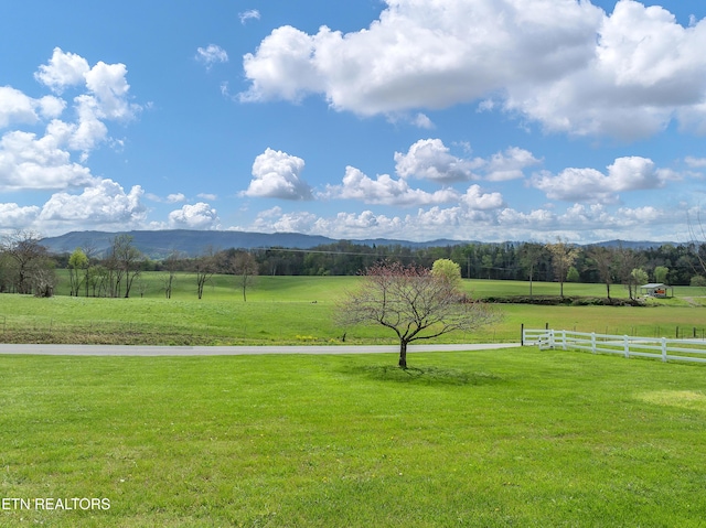 mountain view with a rural view