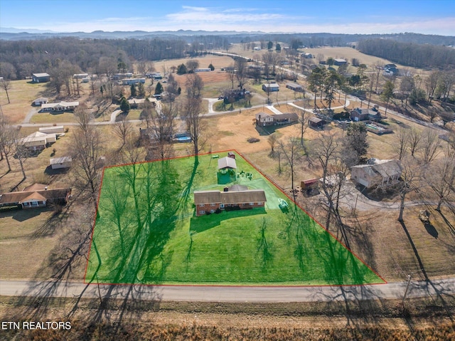 drone / aerial view featuring a rural view