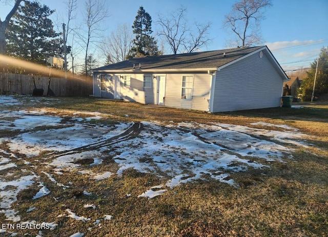 view of snow covered structure