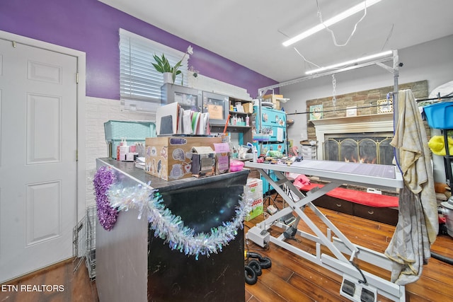 miscellaneous room featuring hardwood / wood-style floors