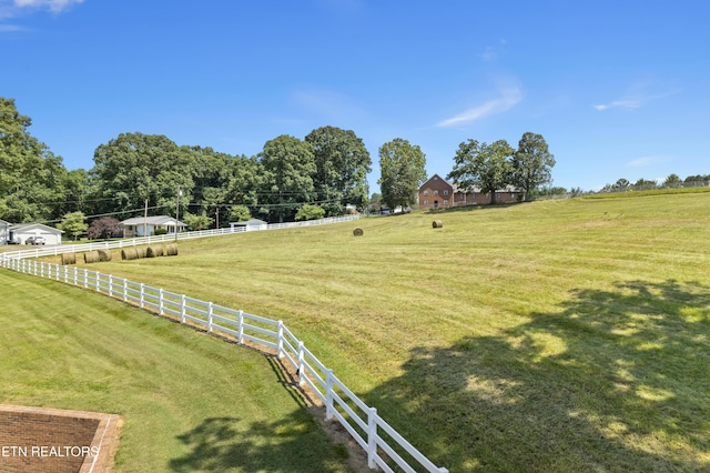 view of yard with a rural view