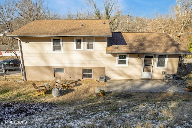 rear view of property with a patio