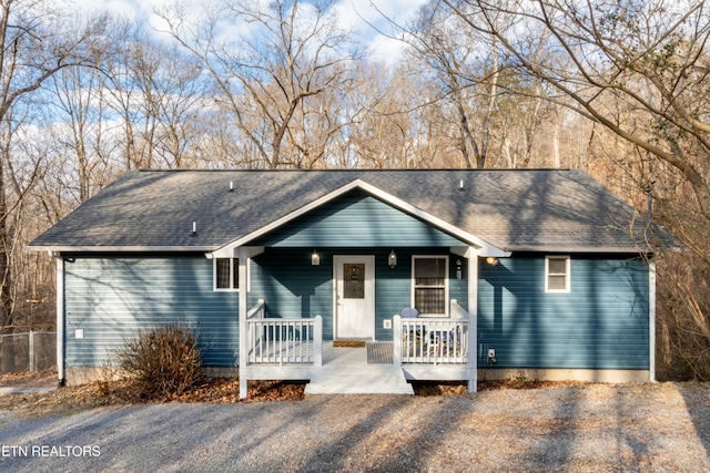 view of front of property featuring a porch