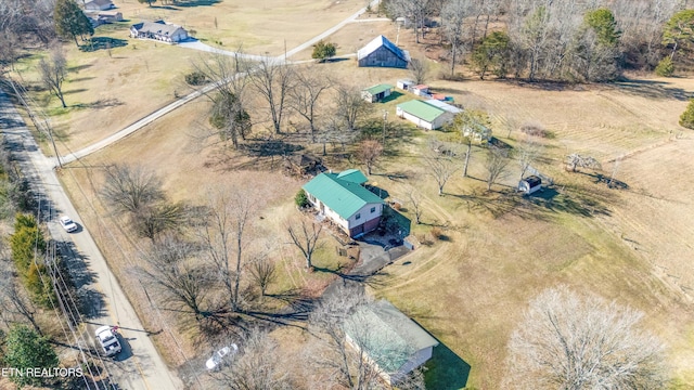 drone / aerial view featuring a rural view