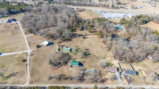 aerial view with a rural view